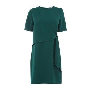 Warehouse Tie Front Forest Green Dress Size 12